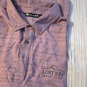 Travis Mathews men’s purple heather short sleeve polo golf‎ shirt size large